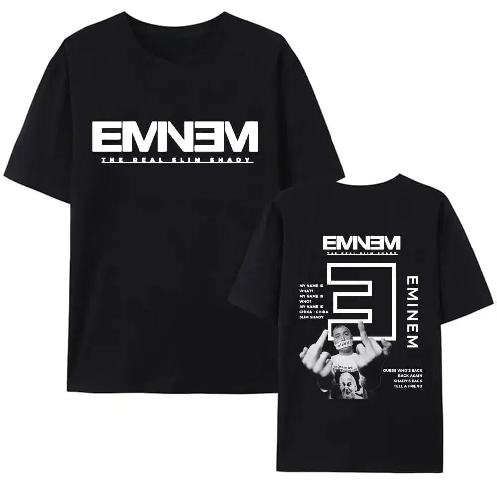 Men Women’s Hip Hop Trend Short Sleeve Tshirt Rapper Eminem New Album Graphic Print T-shirts Summer Cotton T Shirt for Fans Gift