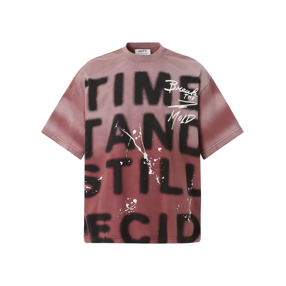Hip Hop T-Shirt Men Streetwear 2025 Letter Graffiti Tie Dye T Shirt Harajuku Cotton Unisex Tops Tees Y2K Clothing