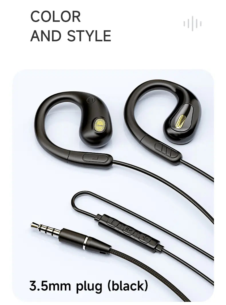 NEW Clip-on Type C&3.5mm Wired Control Headphone 9D Surround Sound Earbuds Sports Headsets ENC Earphones With HD Mic For Samsung