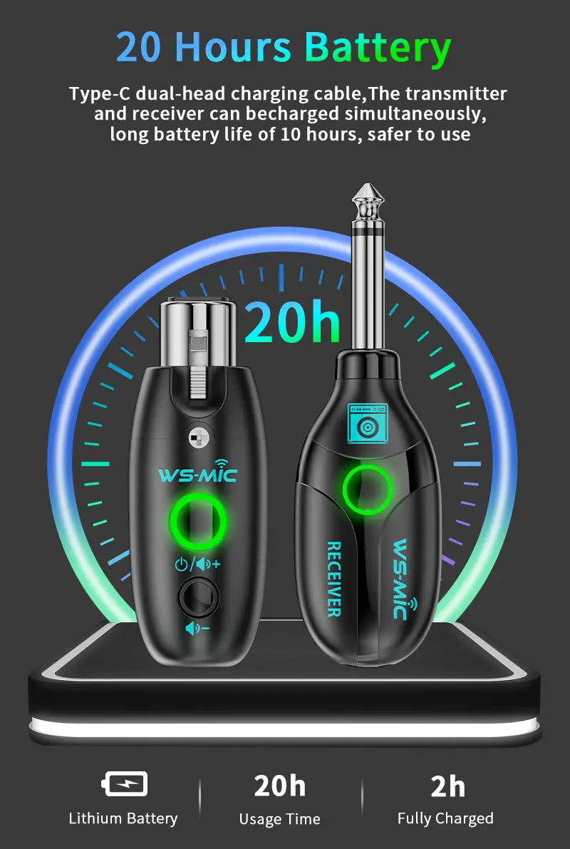 Wireless Microphone System (2 Transmitters + 1 Receiver) – HD Sound for Mobile Karaoke & PC Recording