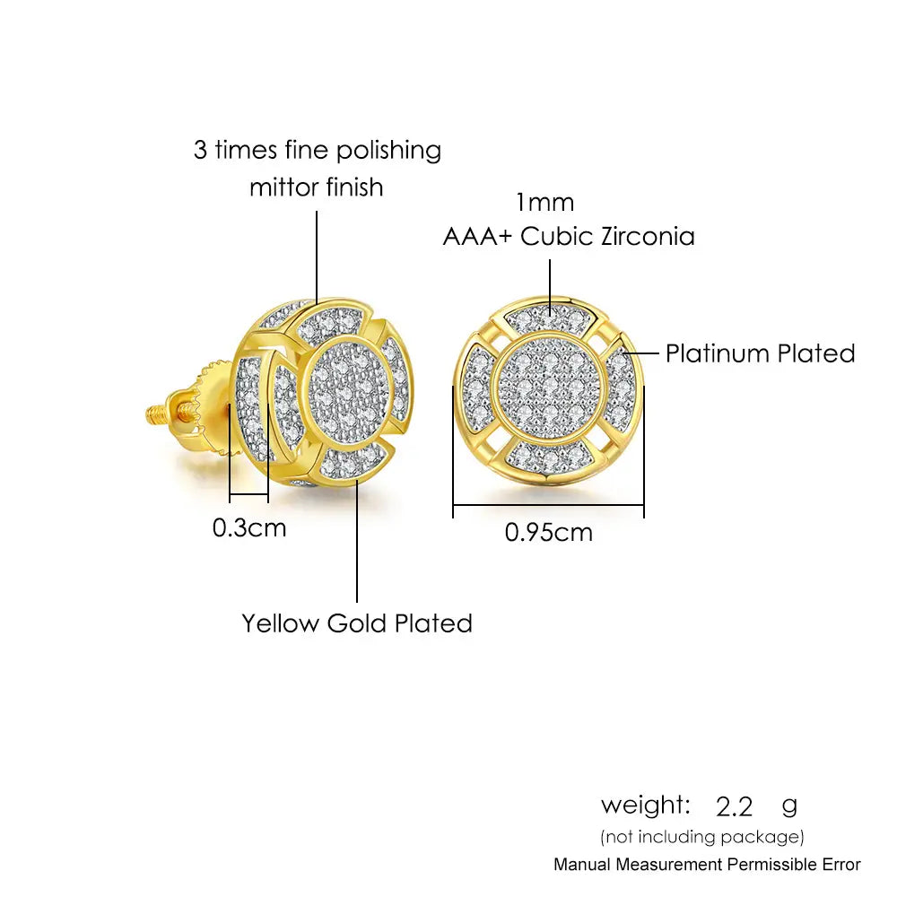 Designer Piercing Ear Hip Hop Unusual Earrings for Men Women Delicate Gold Color Punk Rock Earings Rapper’s Jewelry OHE165