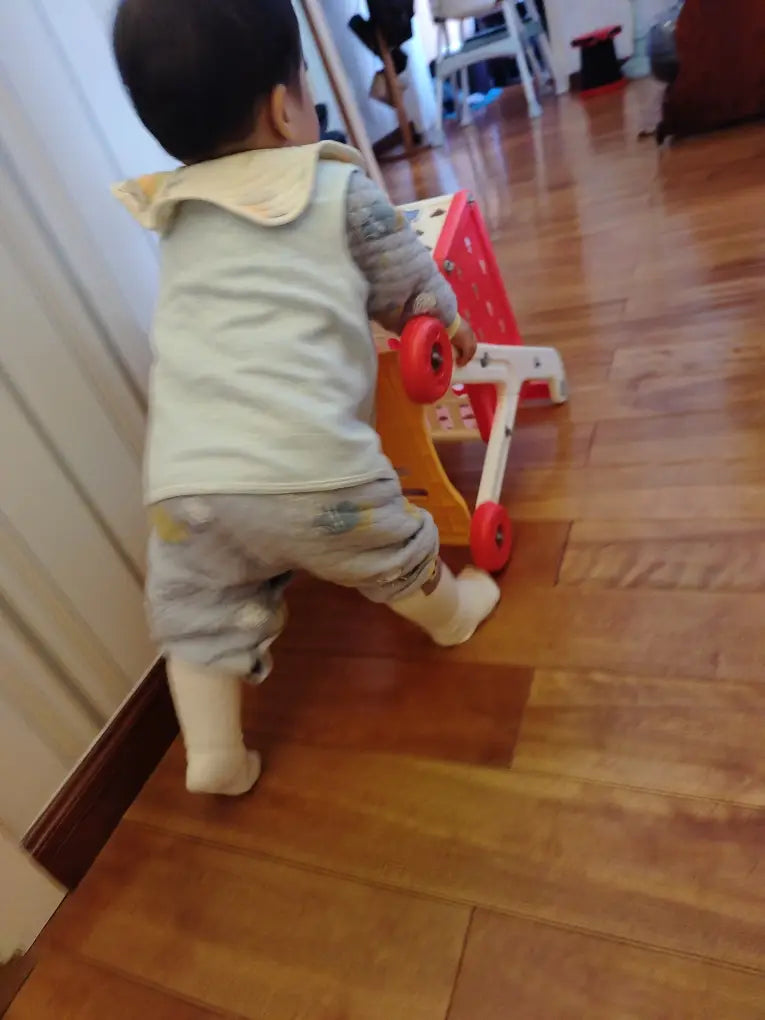 Shopping cart toy baby small trolley children play house fruit cut music kitchen supermarket men and girls Early Education toys