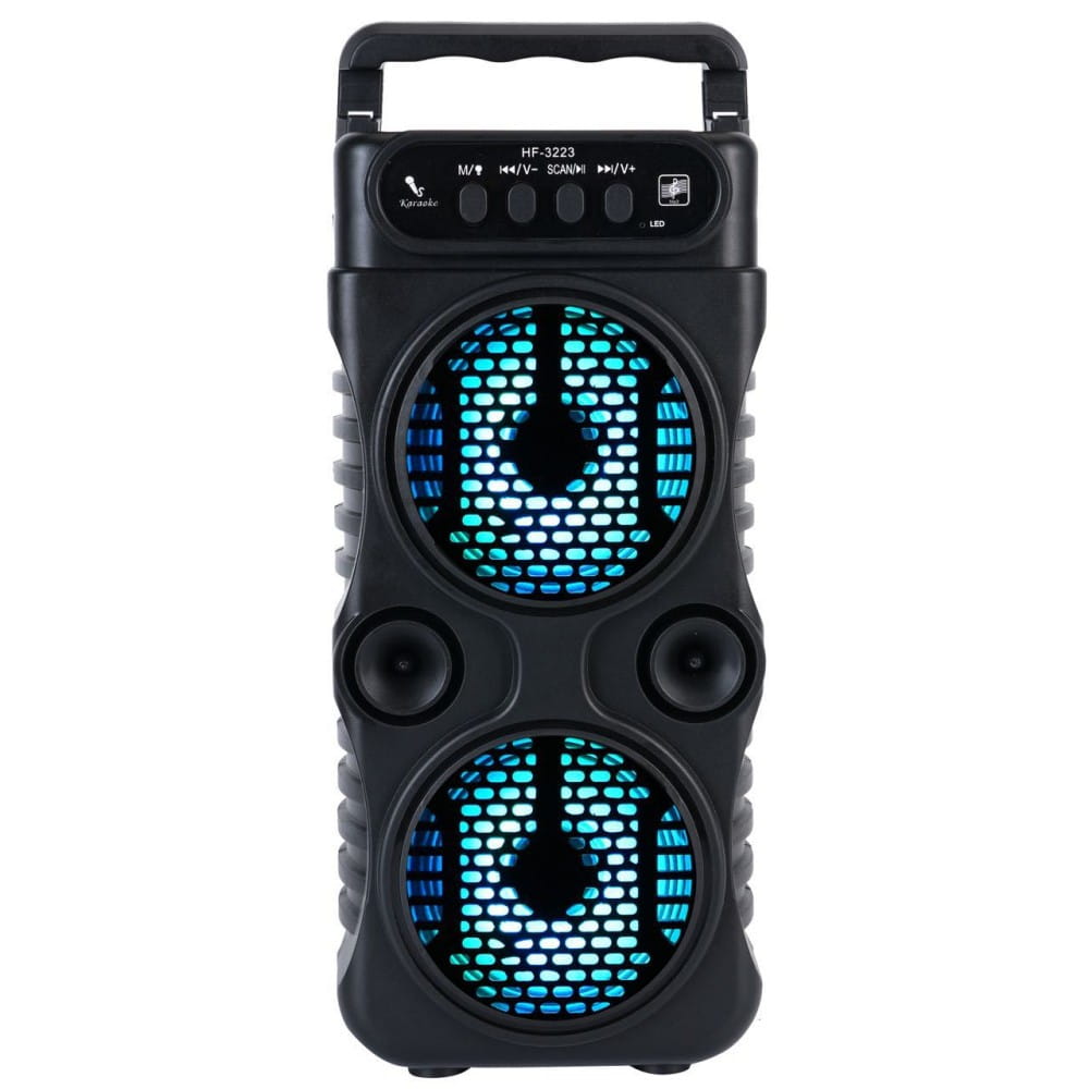 Portable Outdoor Wireless Speaker Dual 3-inch Stereo Subwoofers Bass Boost FM Radio TF/USB Card For Proms Home Karaoke