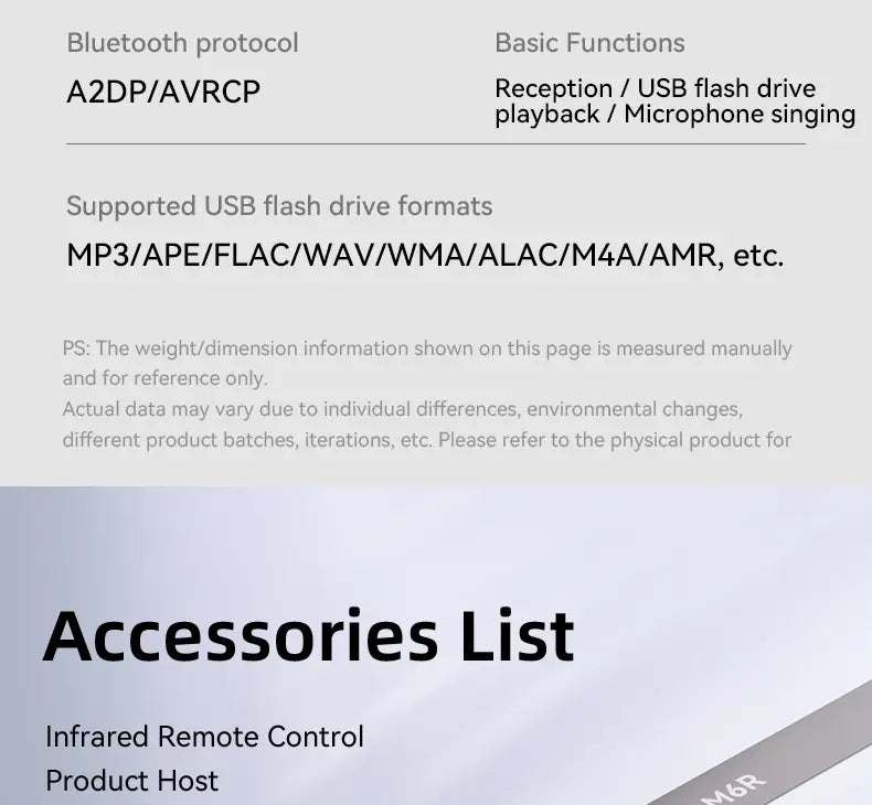 Bluetooth-compatible 6.0 Audio Receiver 3.5mm AUX RCA USB 6.5MM Microphone Music Wireless Adapter with Remote Control for TV PC