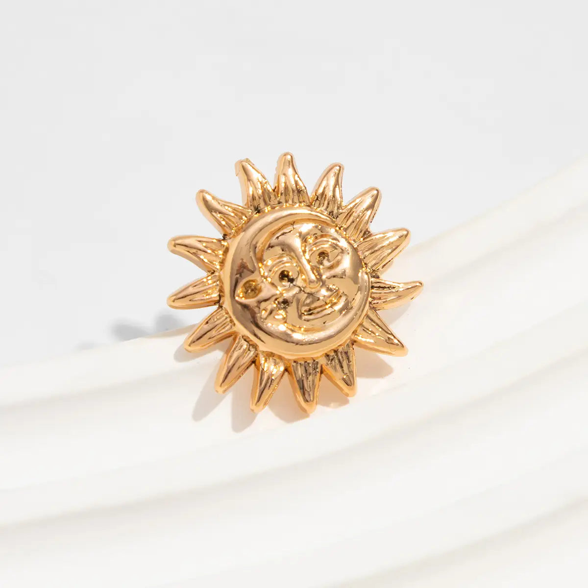 KunJoe 1 Pair Sun Moon C-Shaped Ear Clips Earrings for Womeb Hip Hop Geometric Non Piercing Earrings Ear-Cuff Summer Jewelry