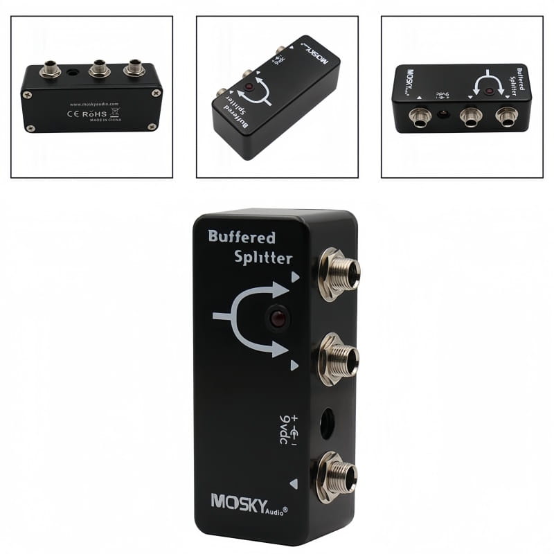 MOSKYaudio Buffered Splitter Guitar Pedal - Signal Buffer & Dual Output Splitter Clean Tone Preservation for Dual Amp Setup