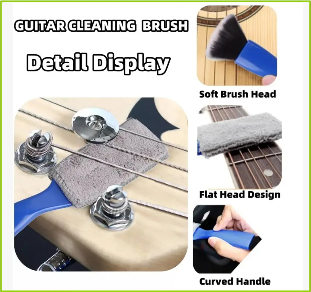 1PCS Double-Headed Guitar Cleaning Brush - Dust Brush for Guitar Care String & Fretboard Musical Instrument Care Tool