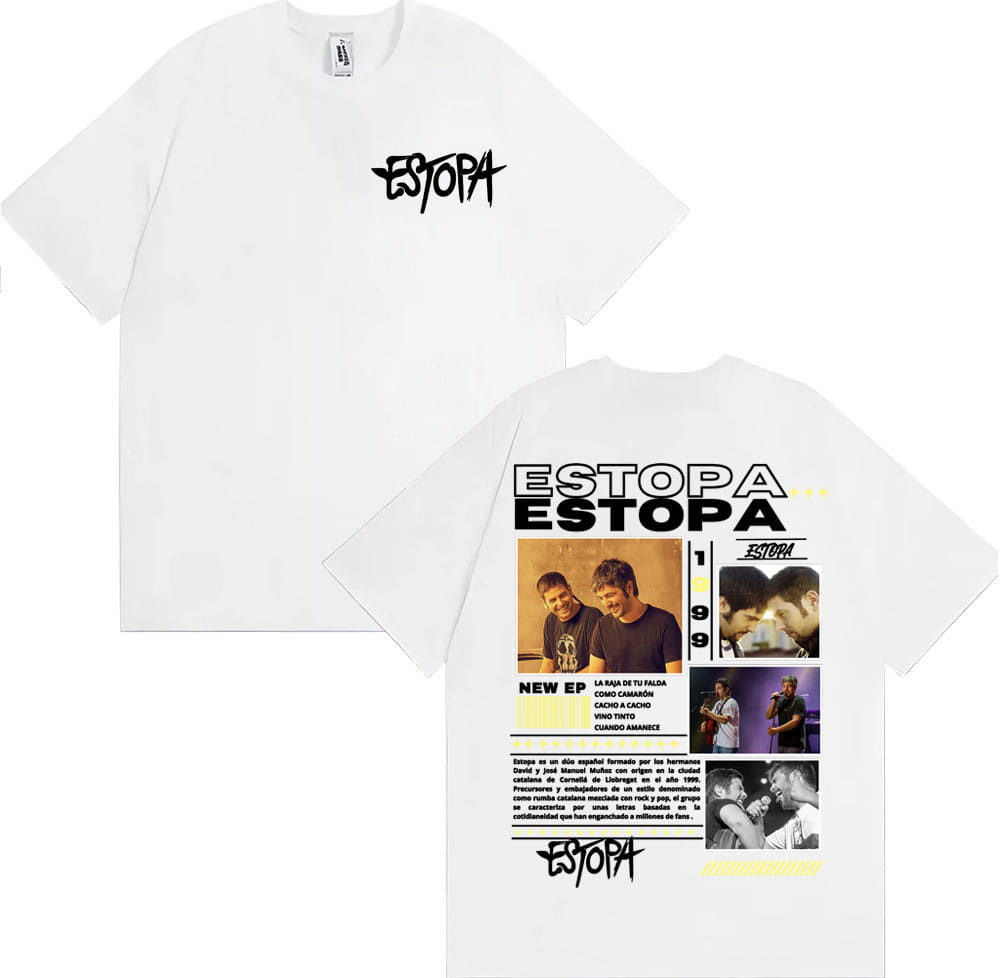 Rapper Estopa Tour Graphics T-shirts Men Fashion Hip Hop High Street T Shirt Summer Tops Oversized T-shirt Streetwear
