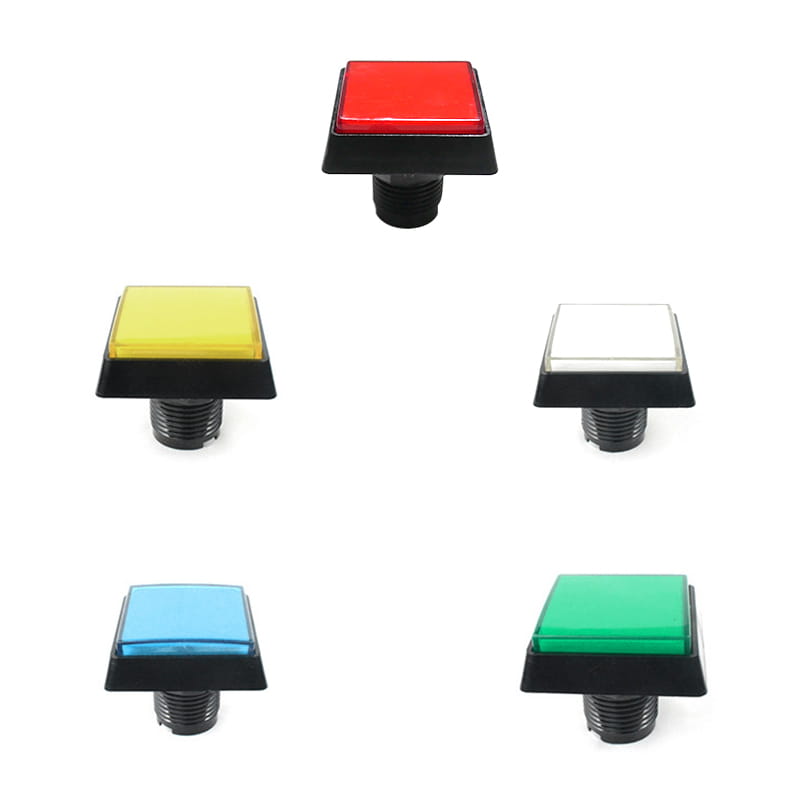 10pcs 51*51mm Square Lighted Buttons Illuminated Push Button With Micro Switch for Arcade Music Game Machine 5 Colors