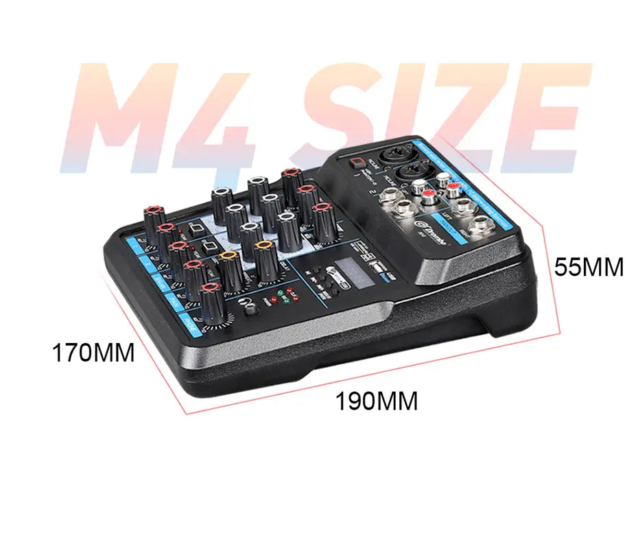 M4 M6 Aduio Mixer DJ Console with Bluetooth Sound Card for PC Recording Karaoke Microphone Instrument Mixing Audio Interface