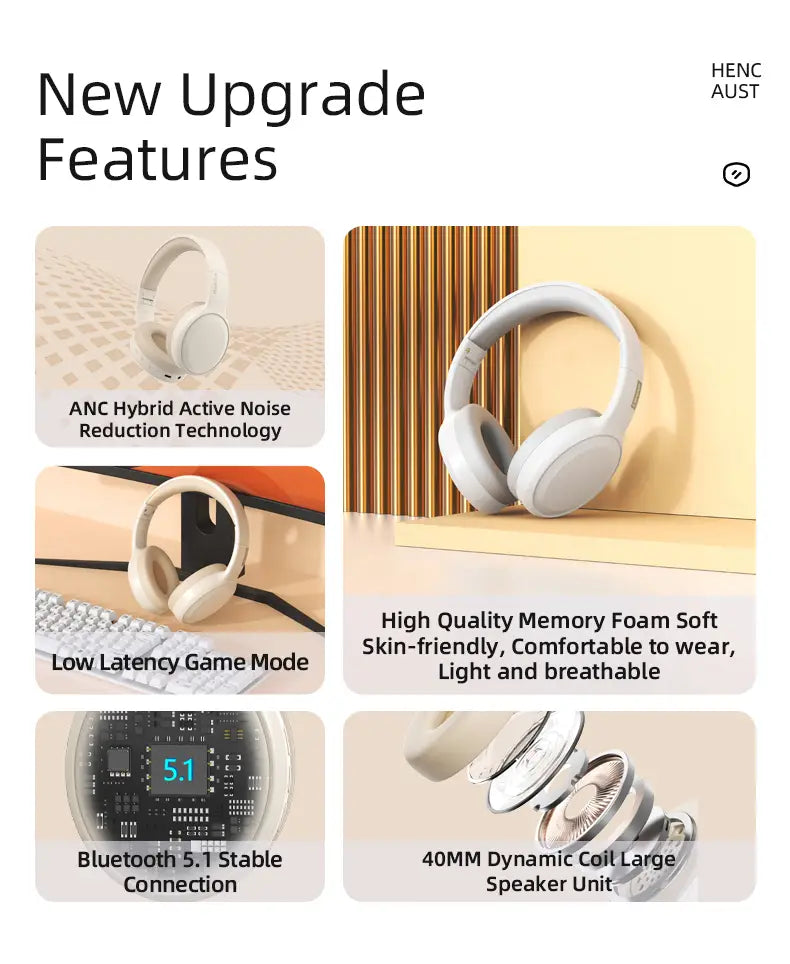 Lenovo TH30 Wireless Headphones Bluetooth 5.3 Earphones Foldable Gaming Headset Sport Headphone with Mic Music Earbuds Original
