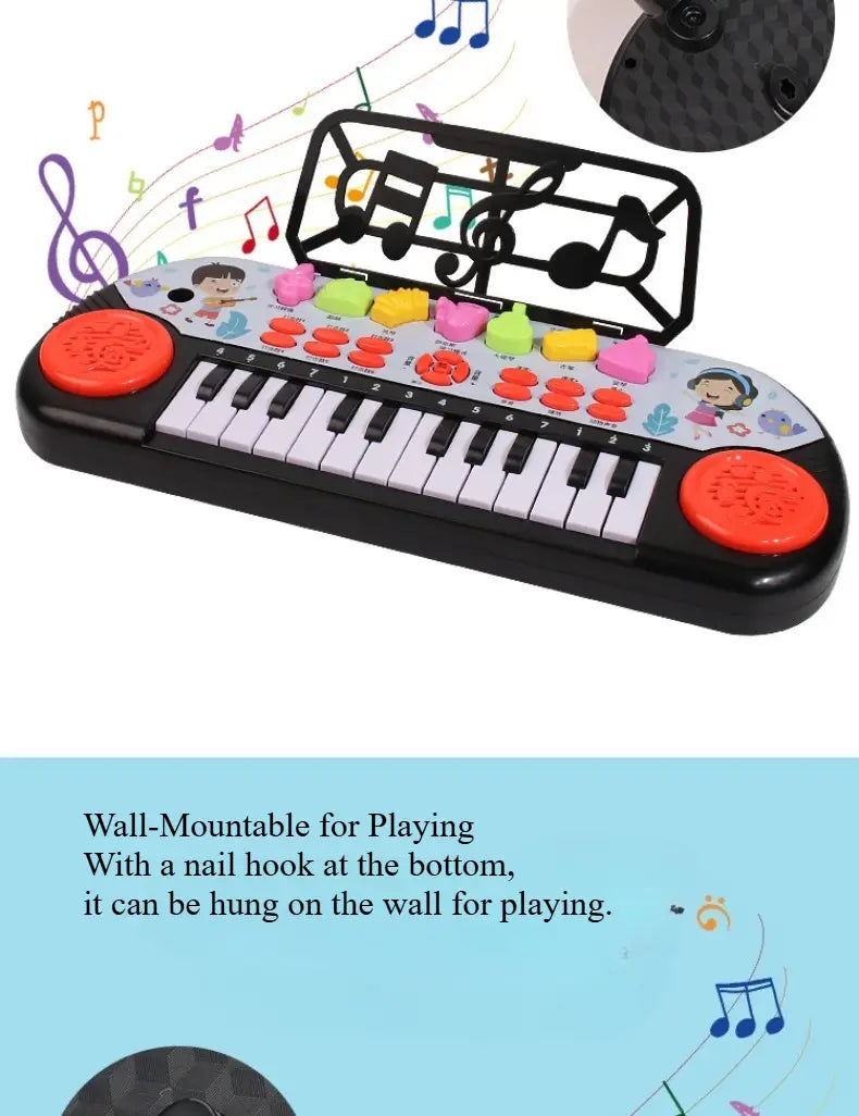 24 Keys Piano Keyboard Interactive Learning Toy with Demo Song Musical Gift for Kids Ages 3-6 Early Education Tool Birthday Gift