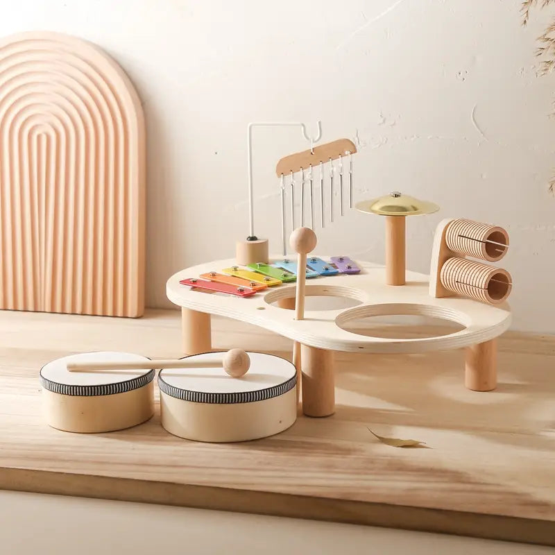 Baby Educational Toys Wooden Aeolian Bells Montessori Children’s Musical Toys Xylophone Newborn Birthday Gifts Music Table Toys