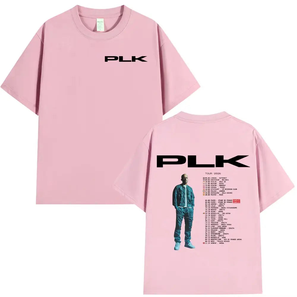 Rapper PLK portrait graphics 100% Cotton music Tshirt Men 2026 New Summer Hip hop unisex ventilate Short sleeve shirt fan gifts