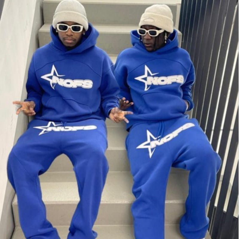 Harajuku Hoodies Men Y2k Hip Hop letter Graphic Print Hooded Sweatshirt Punk Rock Oversized Pullovers Baggy Sweatpants Suits