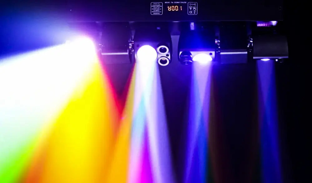 80W LED Moving Head Beam Lights Remote Control Dual-Head Disco Party RGBW DMX512 DJ Equipment Stage Lighting For Event Club Xmas