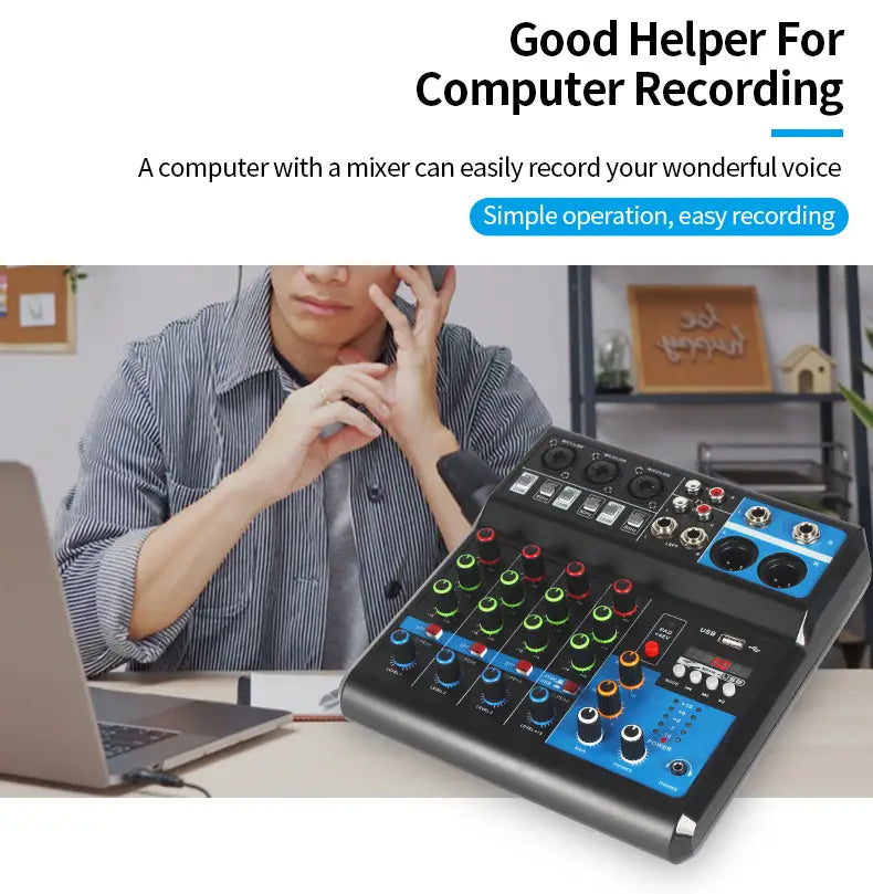 5 - Way Computer Recording Free Drive Sound Card Mixing Console Mixer Audio Professional Pro Audio Equipment Interface Processor
