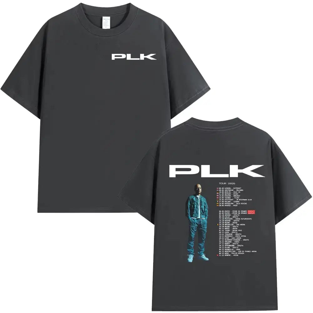 Rapper PLK Tour 2026 T-shirts Men Women Clothing Fashion Hip Hop Vintage T-shirt Casual Cotton Short Sleeves T Shirts Streetwear