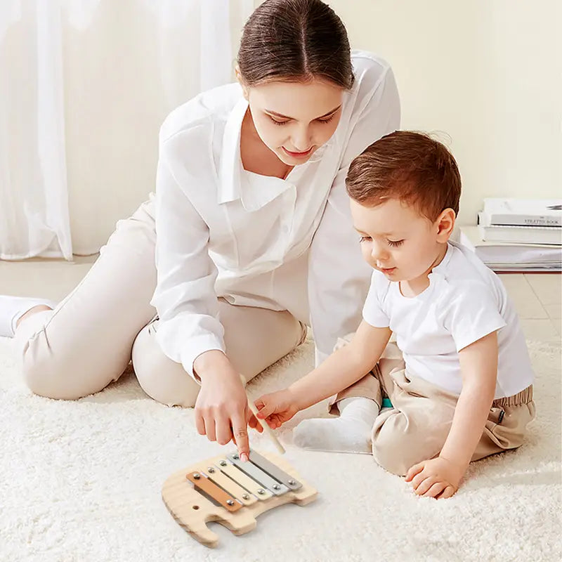 Baby Montessori Toy Cartoon Elephant Percussion Instrument Xylophone Toy Baby Early Sensory Educational Musical Instruments Gift
