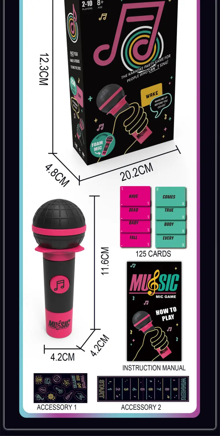 Grabbing Mic Game Bad Singer Karaoke Master Microphone- Cards Game Family Gatherings Games Party Game Music Games
