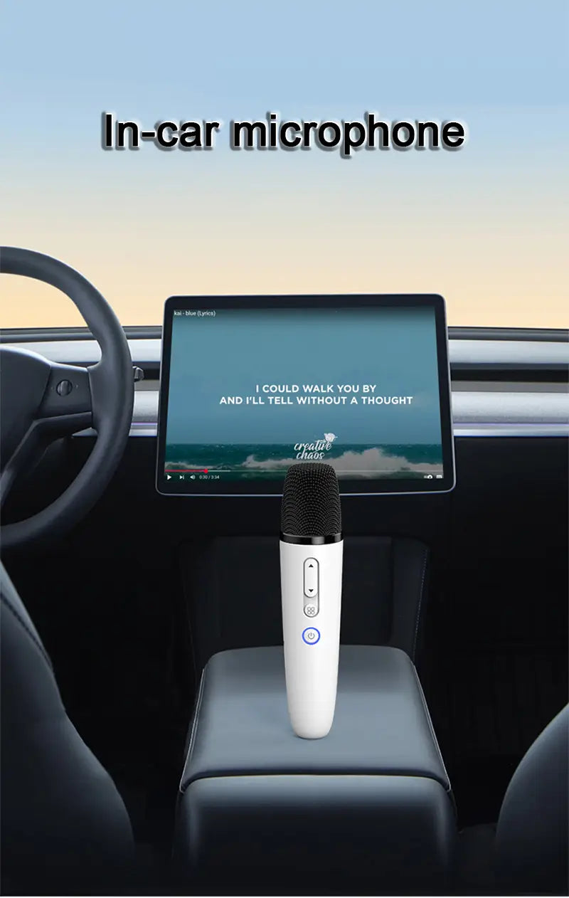Karaoke Microphone for Tesla Model Y/3 Car Karaoke Microphone with USB A Receiver Wireless Singing Mic with USB C Dongle 1 Mic
