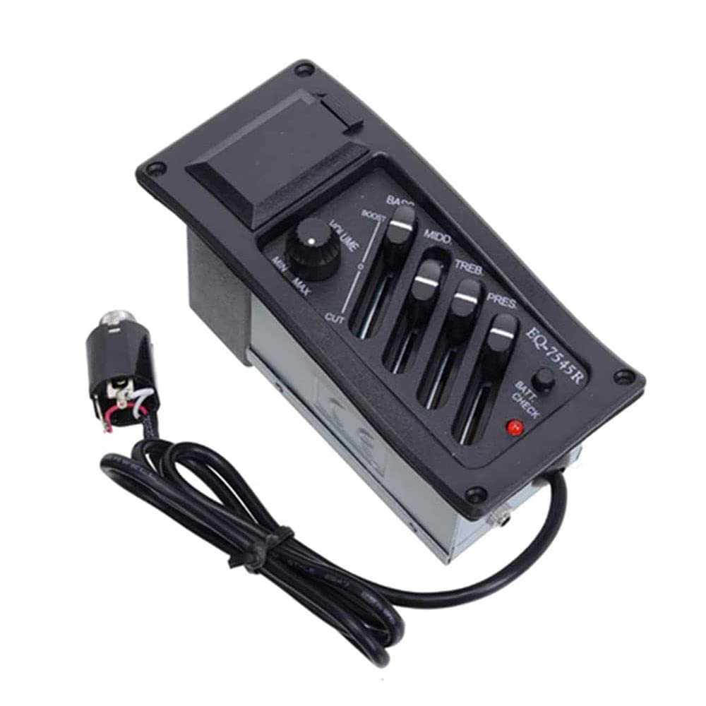 4/5 Band Acoustic Guitar Preamp EQ Equalizer Piezo Pickup Tuner Amplifier