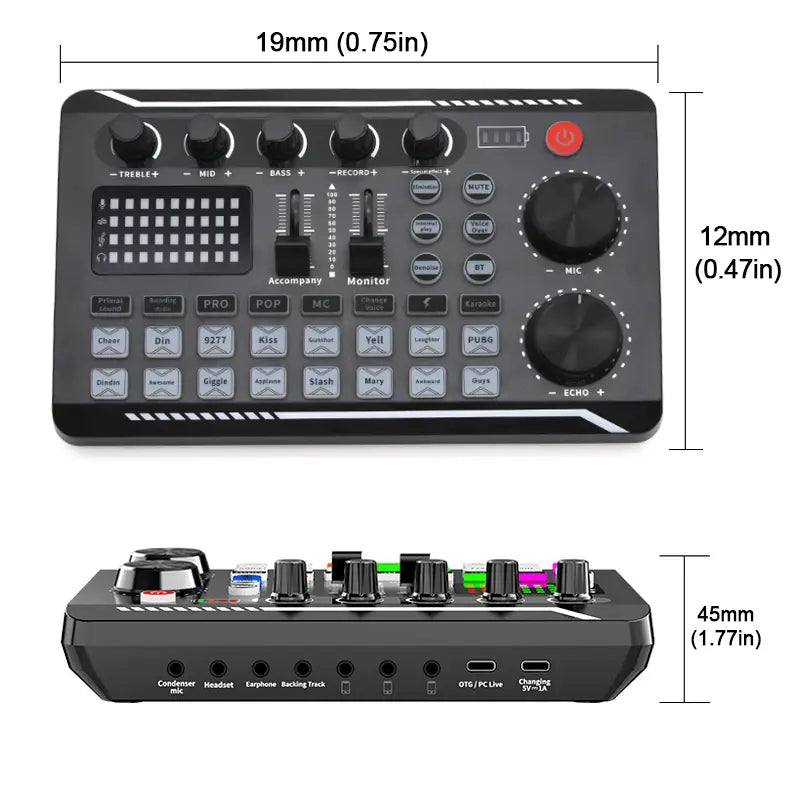 F998 Sound Card Microphone Sound Mixer Sound Card Audio Mixing Console Amplifier Live Music Mixer Amplifier Dj Equipment