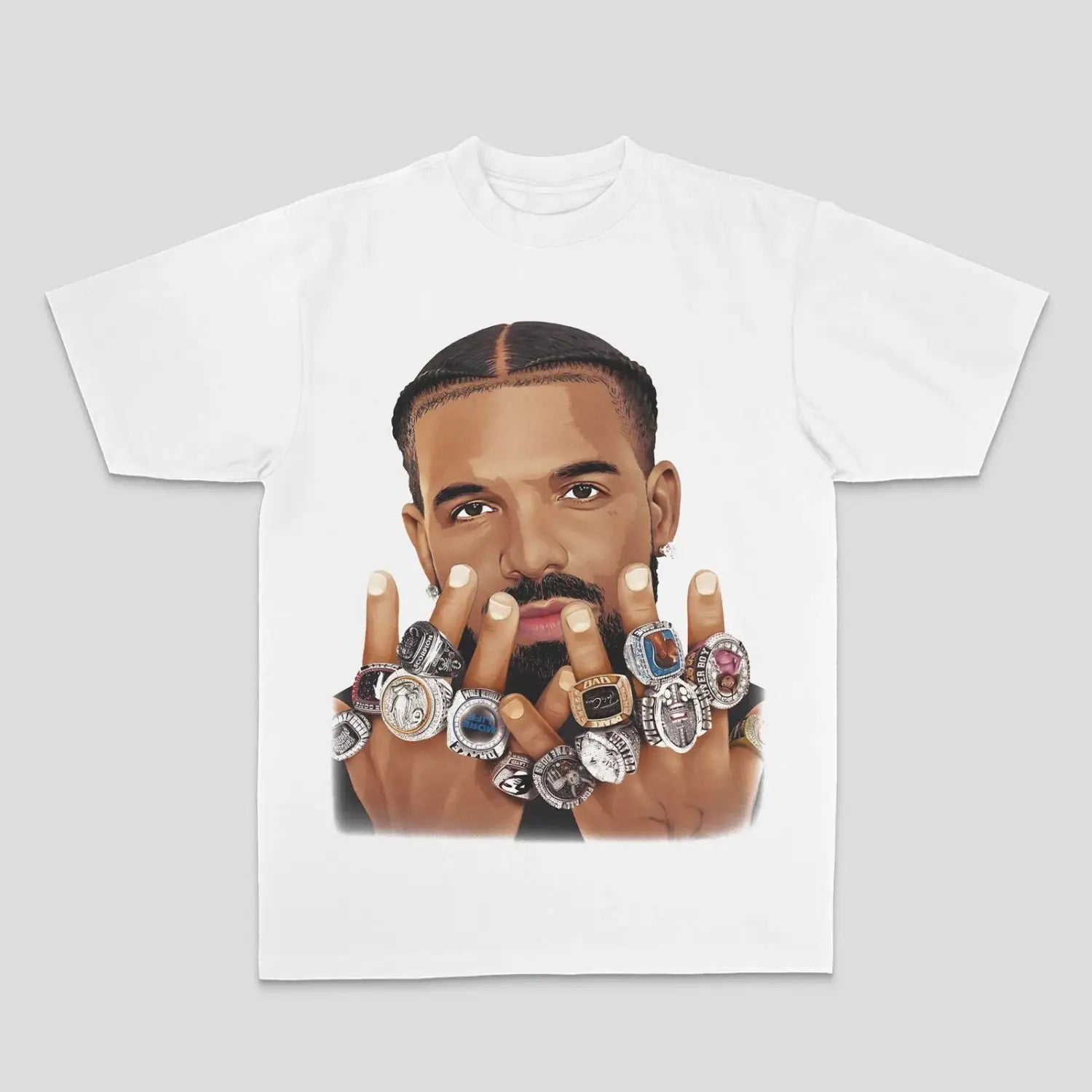 Hip-hop and Rap Top European and American Drake Male Duck Rock High Street Sports Casual Men’s and Women’s T-shirt Couple
