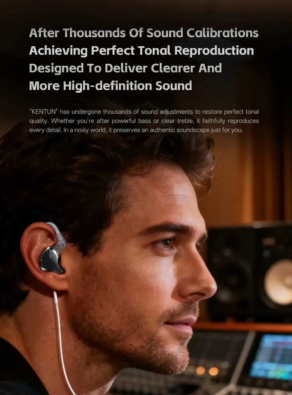 GK KUNTEN Dynamic Drive Headphones HIFI Heavy Bass Earbuds Sports Metal Headphones Detachable Headphones Gaming Headset Type-C