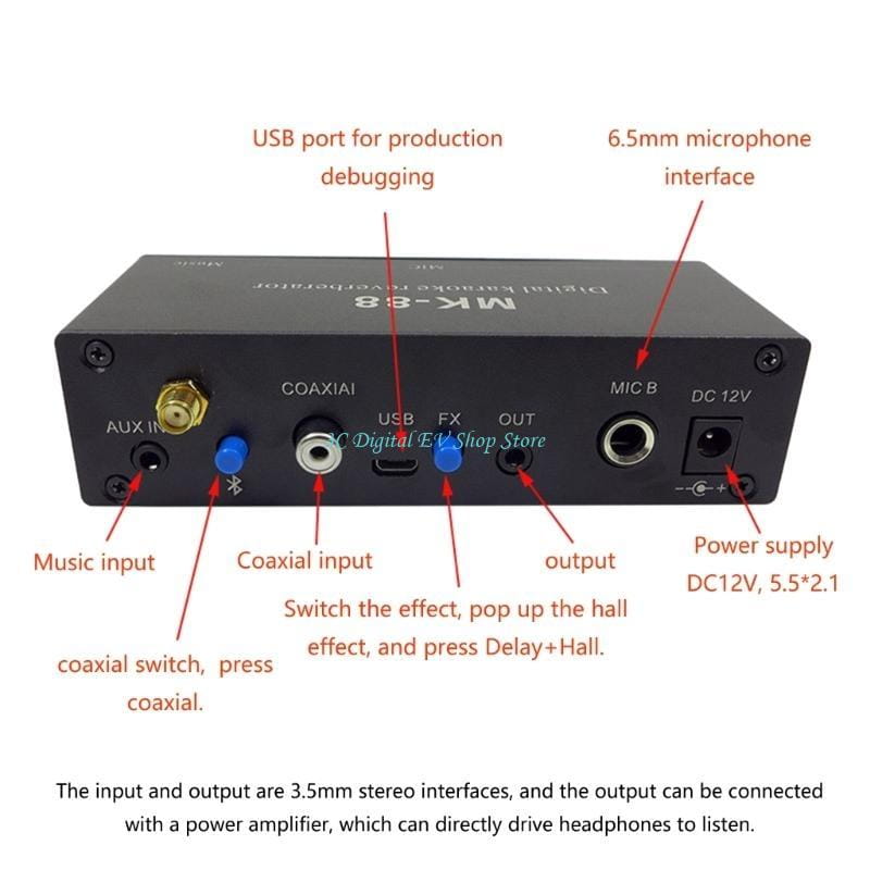 E74D MK88 Karaoke Preamp Reverberator Decoding Easy to Use for Family Gatherings and Music Creation with Customizable Effects