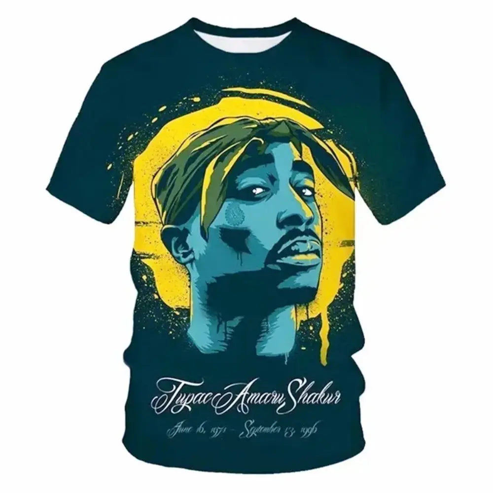 New T-Shirt Harajuku Men T-Shirt Fashion 2pac Graphic T Shirts Hip Hop Men’s T-Shirts Summer Tops T-Shirts Man Designer Clothes
