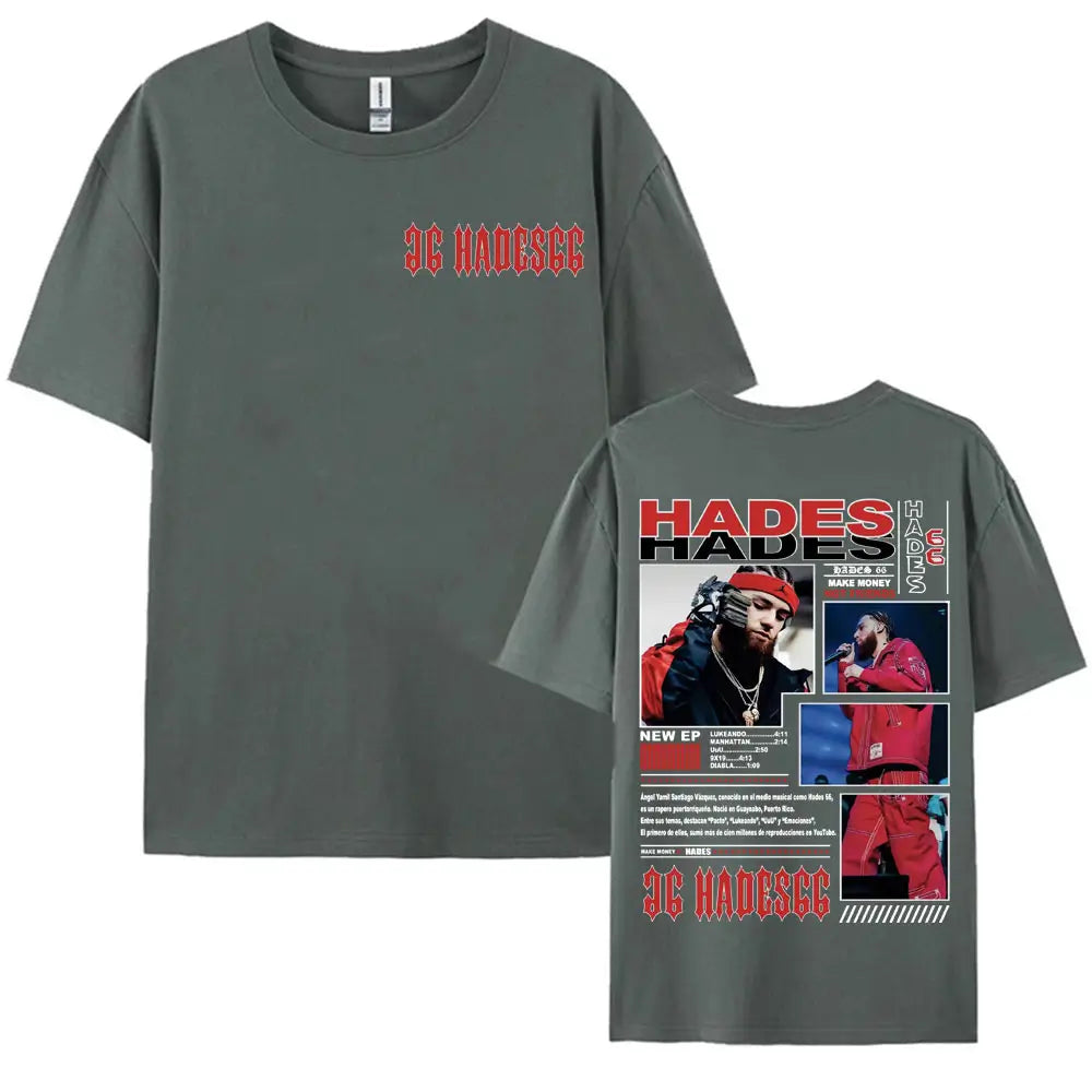 Rapper Hades 66 Make Money Not Friends 2025 Tour Graphic T Shirts for Men Women Vintage Hip Hop Street Short Sleeve T-shirt Tops