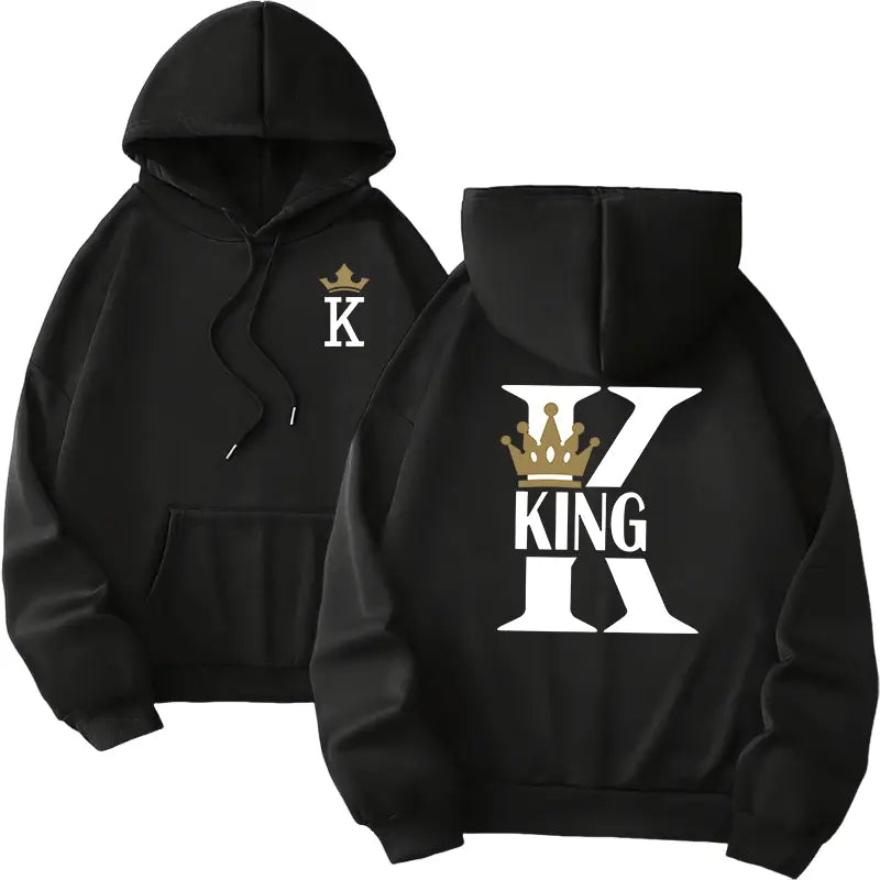 Hot Sales Mens Womens Hoodies King Queen Printing Sweatshirts Versatile Casual Couple’s Clothing Daily Pullover Fall Winter Y2k