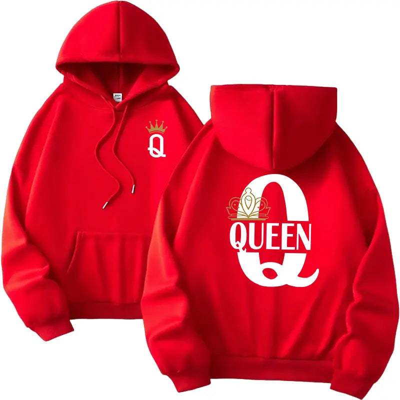 Hot Sales Mens Womens Hoodies King Queen Printing Sweatshirts Versatile Casual Couple’s Clothing Daily Pullover Fall Winter Y2k