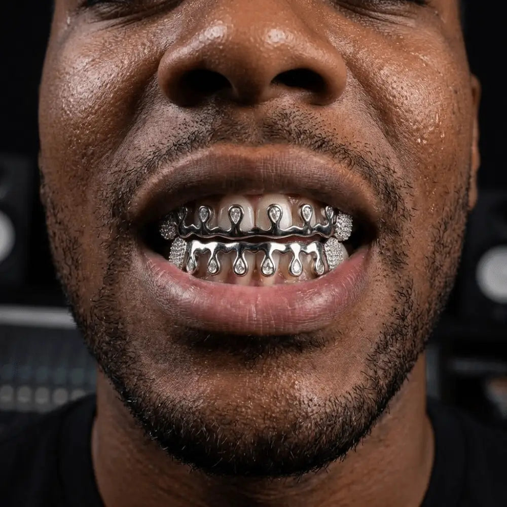 Trendy Removable Hiphop Teeth Grillz Punk Bling Rhinestone Tooth Caps Funny Unisex Dental Grills Rapper