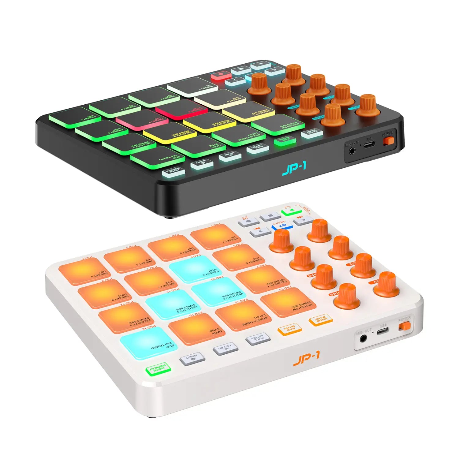 MIDI Controller Wireless MIDI Keyboard Pad 16 RGB Pads 6 Customizable Buttons 8 Knobs Rechargeable PC Mobile App for Beginners