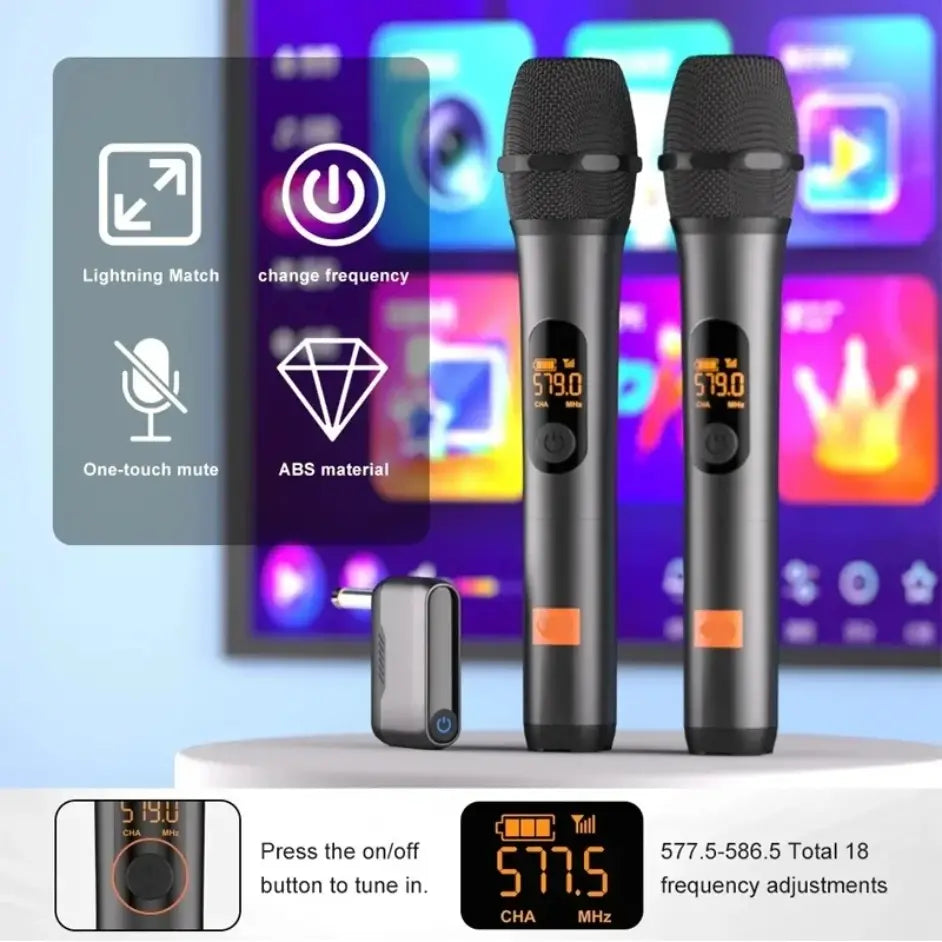 Wireless Microphone M23-4 UHF Recording Universal Karaoke Mic With Lithium Battery Receiver For Party Church Speaker