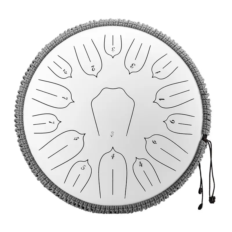 Hluru Music Drum 13 Inch 15 Notes Glucophone Steel Tongue Drum 15 Notes D Tone Ethereal Drum Percussion Musical Instruments