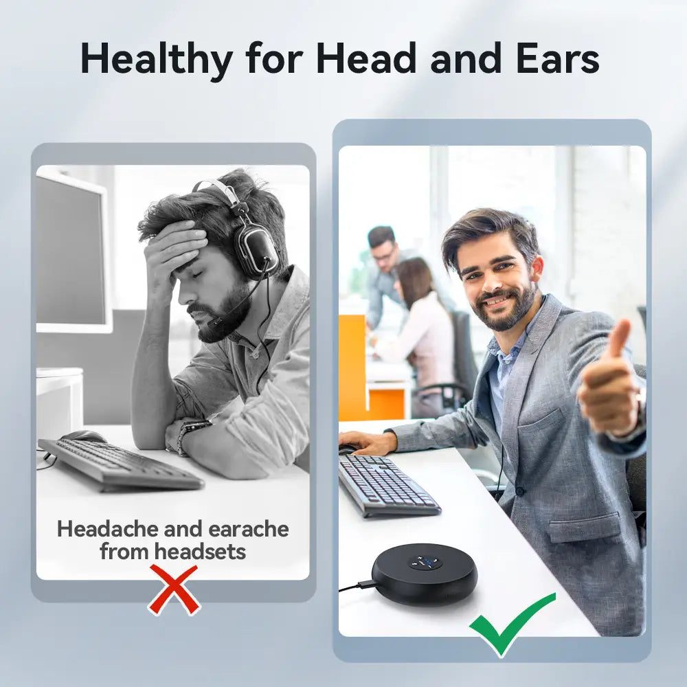 EMEET USB Wired Speakerphone Conference Speaker With 2 Mics 360° Voice Pickup Meeting Microphone for Zoom/WebEx/Microsoft Teams