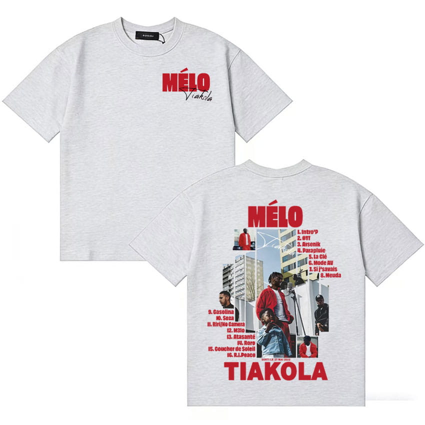 Rapper TIAKOLA MELO Graphic Tour 2025 Men Retro O-Neck Streetwear Tshirts Hip Hop Short Sleeve Clothing Oversized T-shirt Unisex