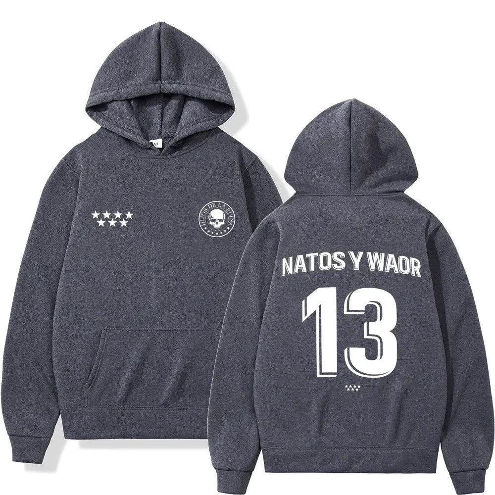 Rapper NATOS WAOR 13 Sweatshirts Men Women Fashion Hip-hop Pullover Autumn Winter Loose Casual Gothic Punk Tracksuit Streetwear