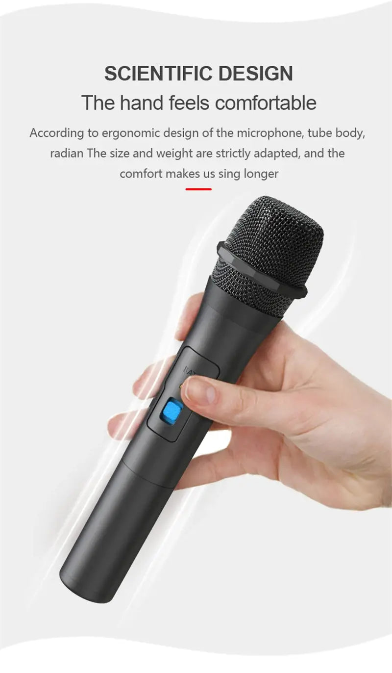 Wireless Microphone System Kits Professional Transmitter and USB Receiver Handheld Mic for Karaoke Microphone Home Party Singing
