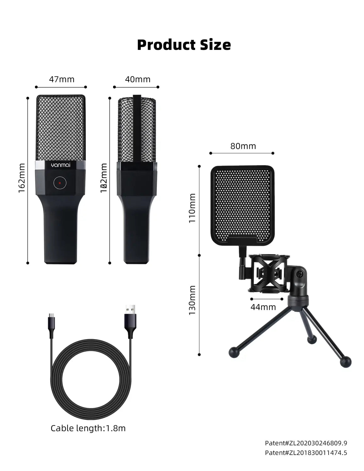 Computer Professional Gaming Condenser Microphone Karaoke Mic PC Laptop USB Wired Live Streaming Podcast Studio Mike Kit Gamer