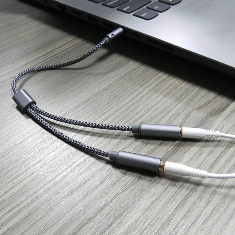 Headset Adapter Headphone Mic and Speaker Y Splitter Cable 3.5mm Audio Male to 2 Female For Earphone Extense Mobile Audio