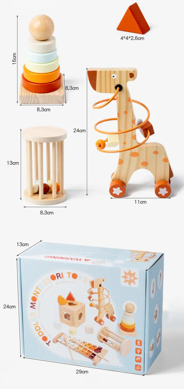 Musical Instrument Toy Set 3-6 Montessori Early Learning Gift Wooden Educational Tools for Kindergarten Music Perfect as a Gi