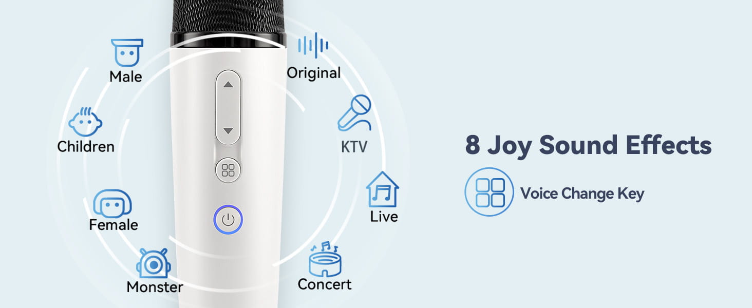 Q1PRO-Tesla Karaoke Mic with Portable Bag Wireless Mic with 8 Joy Effects Rechargeable Mic with Type-C & Aux in Receiver