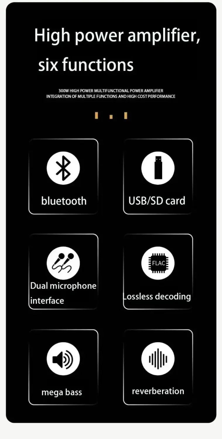 6 Channel Bluetooth 5.1 Sound Speaker AMP,Stereo Audio Amplifier Receiver,Home Theater Audio Stereo System Components