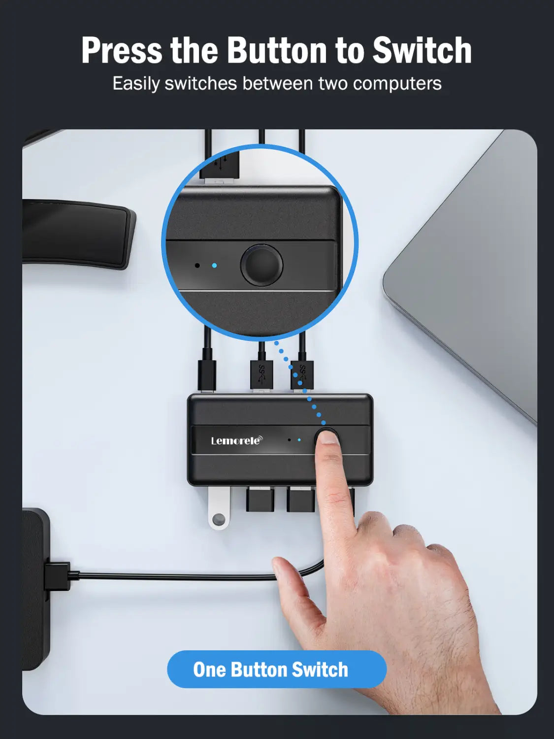 USB KVM Switch Adapter USB 3.0 Switcher 2 Input 4 Output USB Switch KVM Switcher Printer Sharer For Computer Keyboard