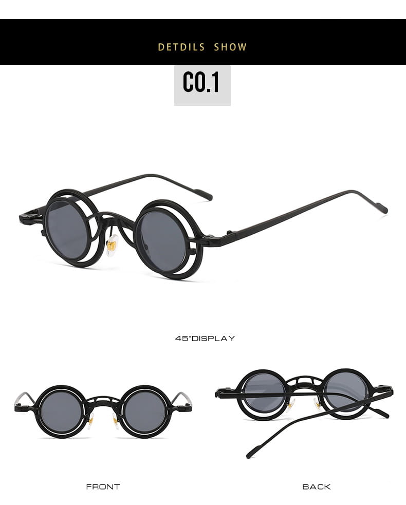 New Round Sunglasses Unisex Women Men Steampunk Glasses Personality Hip-hop Fashion Sun Shades UV400 Small Eyewear