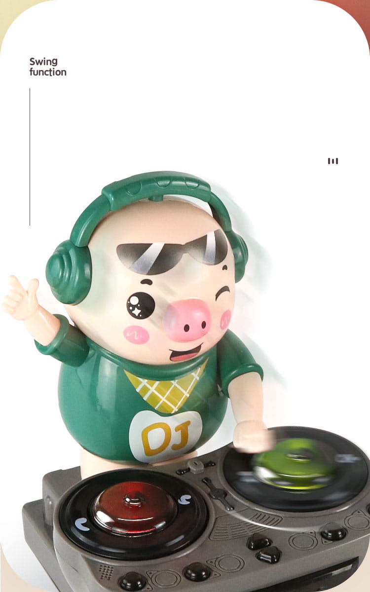 Children’s Dancing Rock DJ Pig Electric Toys Cartoon Piggy Dolls Disc Swing With Lights Music Toys for Boy Girl Christmas Gifts